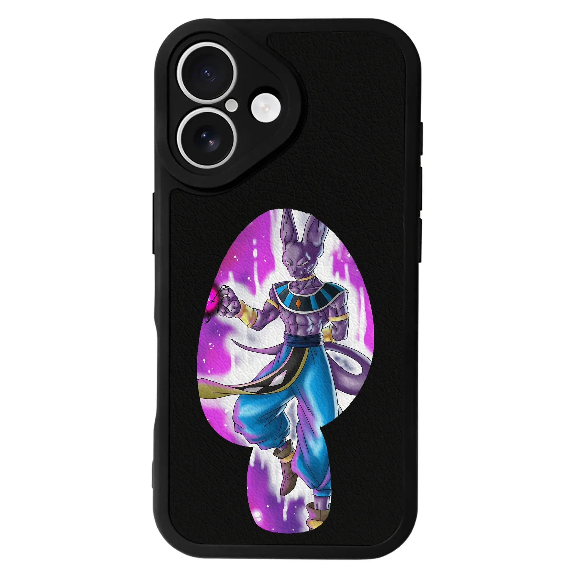 ドラゴンボール グッズ ビルス - IPhone 16シリーズ対応 ・ シリコンスマホケース ・ レザー調 ・ 高精度フィット ・ 耐衝撃 ・ ワイヤレス充電対応 ・ 精密カット